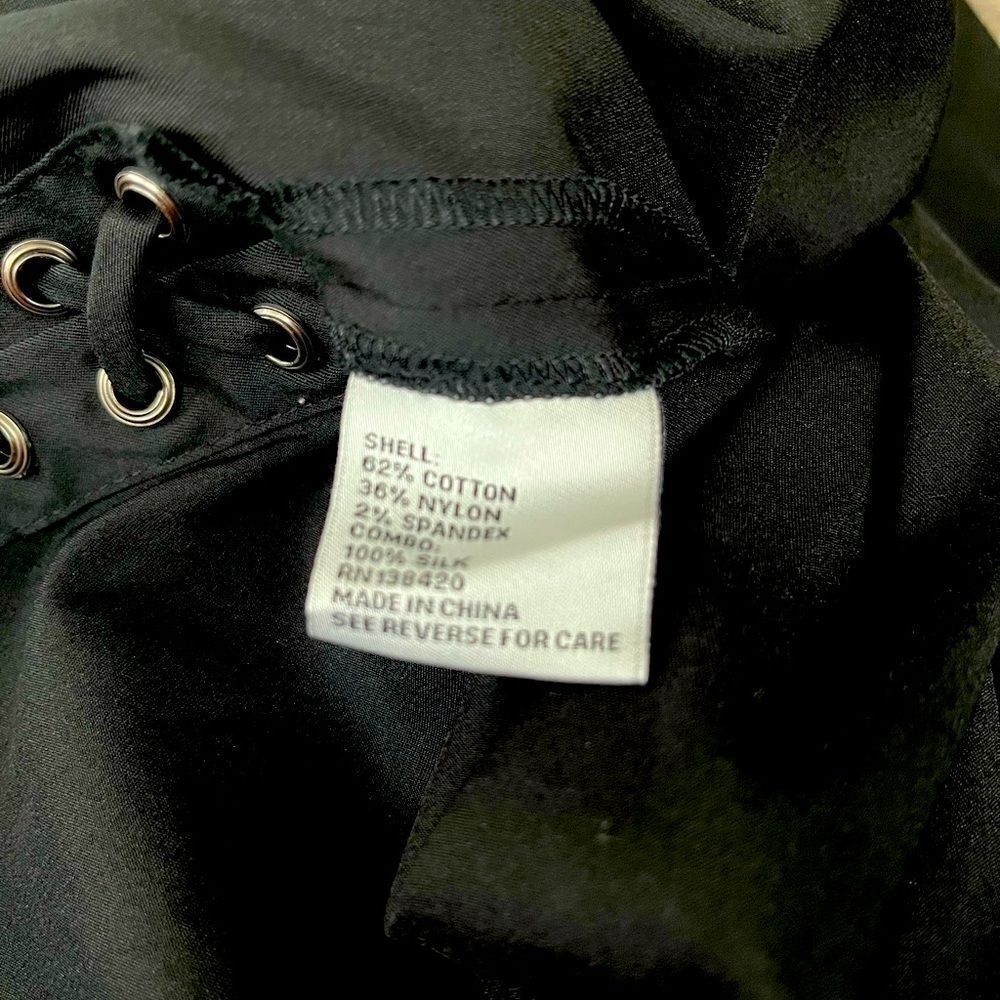 Per Se By Carlisle Black Button Front Blouse With… - image 7